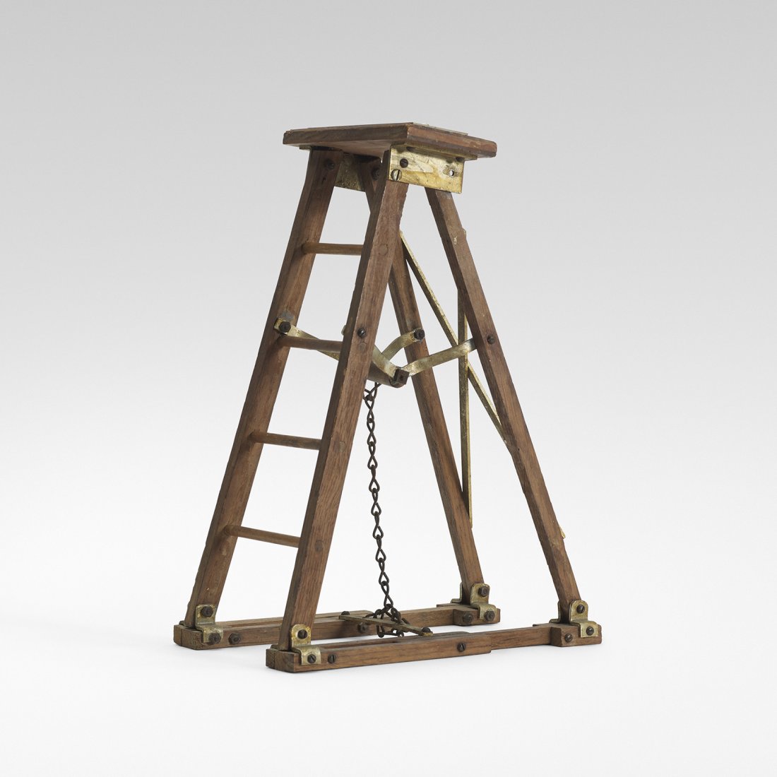 Flmaco Manufacturing Corporation ladder patent model: Flmaco Manufacturing Corporation ladder patent model USA, c. 1920 wood, steel hardware 5.5 w x 8.5 d x 12.25 h inches Stamped with manufacturer's mark to top: [Flmaco MFG. Corp Watseka Illinois Pat. N