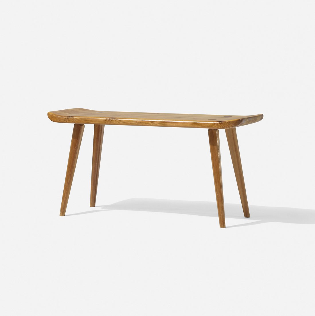 Carl Malmsten Visingso bench: Carl Malmsten Visingso bench Karl Andersson & Soner Sweden, c. 1953 pine 35.5 w x 13.25 d x 17.5 h inches Signed with branded mark to underside: [Svensk Fur].