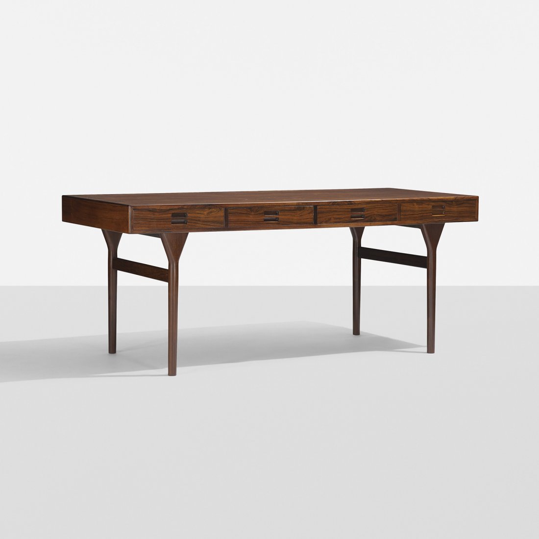 Nanna and Jorgen Ditzel desk: Nanna and Jorgen Ditzel desk Soren Willadsen Denmark, c. 1958 rosewood 69 w x 29.5 d x 28.5 h inches Desk features four drawers. Literature: Danish Modern, Hollingsworth, pg. 51