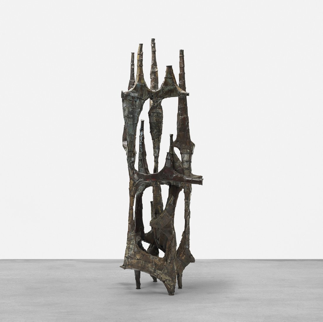 Paul Evans Important sculpture: Paul Evans Important sculpture USA, c. 1965 welded and enameled steel 79 h x 32 w inches Provenance: Acquired directly from the artist | Rago, Modern Design, 15 June 2014, Lot 621 | Private collection