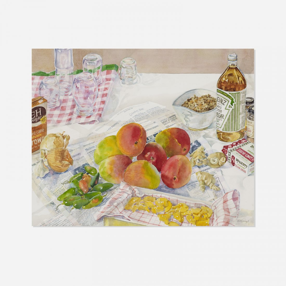 Hartley Gurrey Mango Chutney: Hartley Gurrey Mango Chutney USA, 1984 watercolor on paper 24 h x 30.25 w inches Signed to lower right 'Hartley Gurrey 84'. Proceeds benefit Palm Springs Art Museum's acquisition fund. Provenance: Pri