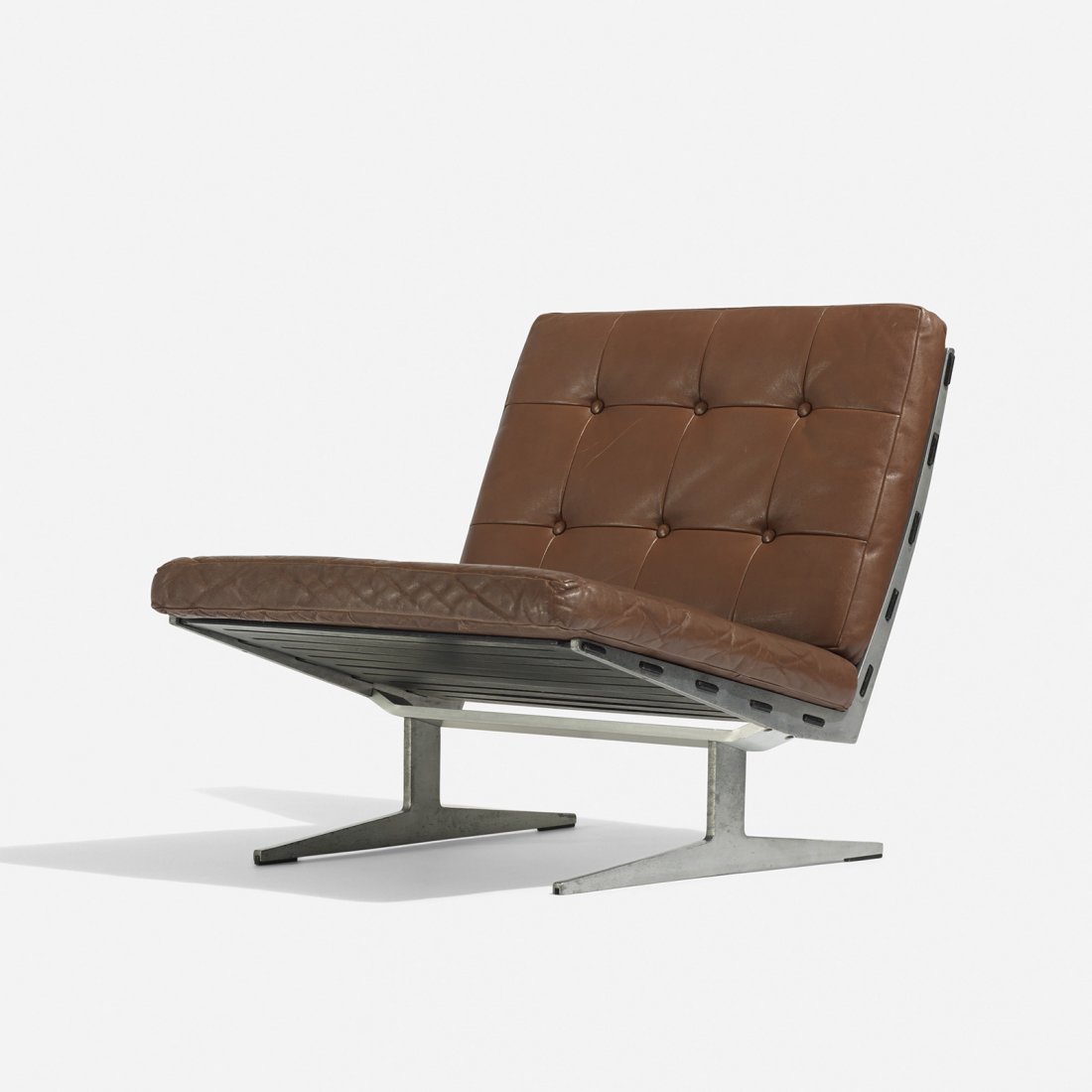 Paul Leidersdorff Caravelle lounge chair: Paul Leidersdorff Caravelle lounge chair A. Leidersdorffsen A/S Denmark, c. 1965 leather, plywood, aluminum 27.5 w x 30 d x 27 h inches