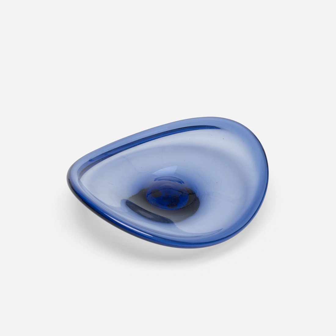 Per Lutken Selandia dish: Per LÙtken Selandia dish Holmegaard Denmark, 1957 glass 9.25 w x 8.75 d x 2.75 h inches Incised signature to underside: [Holmegaard 290342].