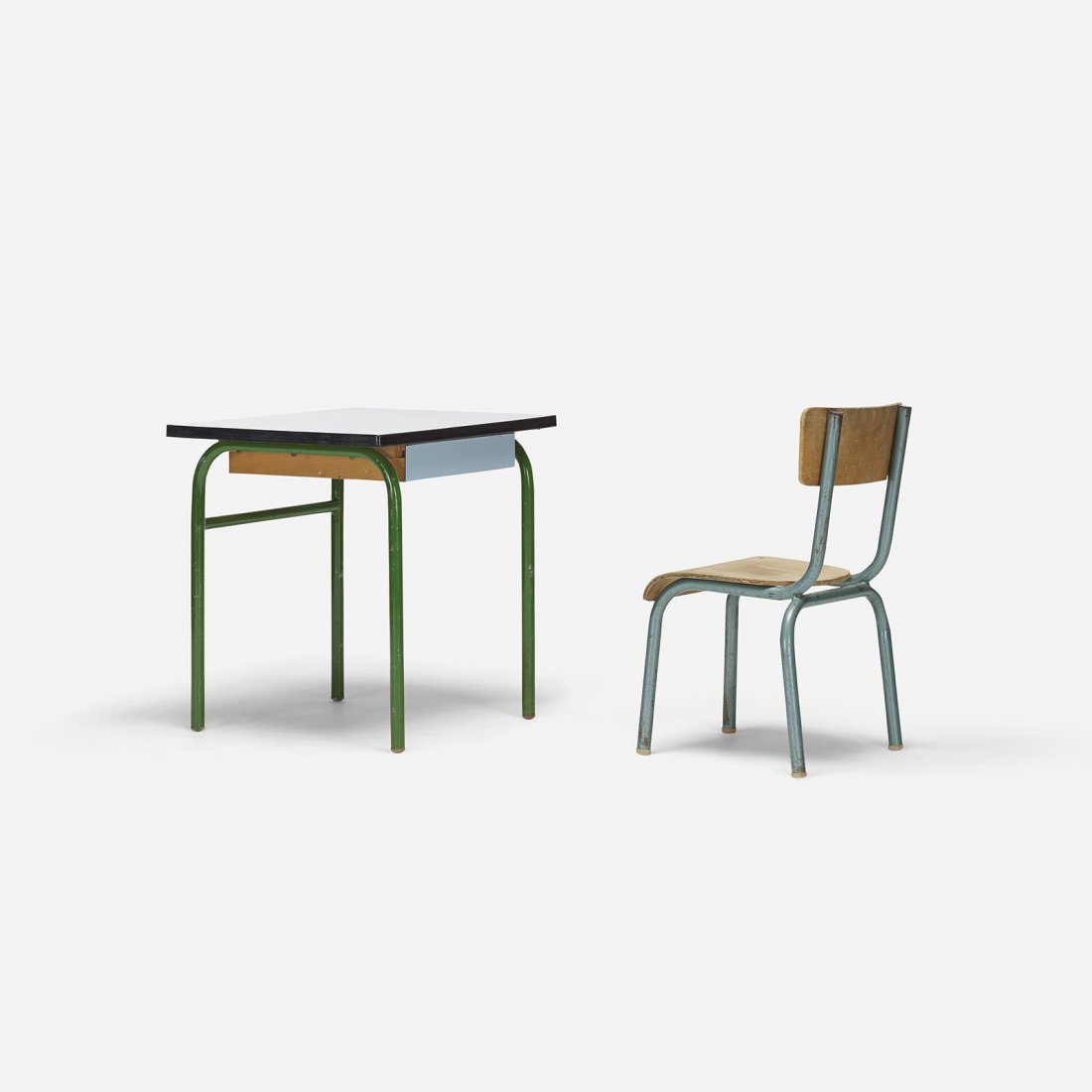 In the manner of Jean Prouv_ child's desk and chair (1 of 3)