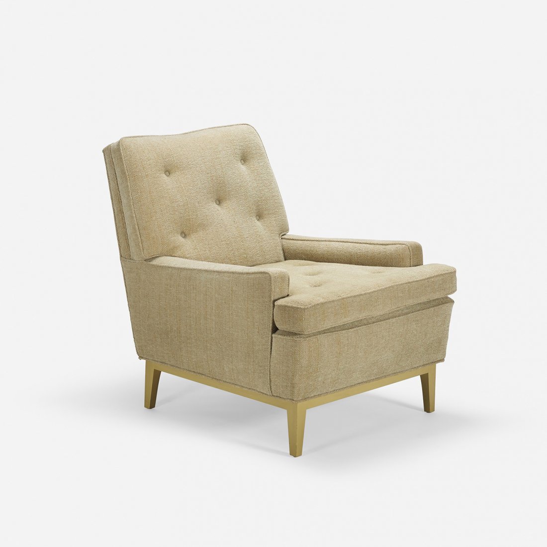 T.H. Robsjohn-Gibbings lounge chair: T.H. Robsjohn-Gibbings lounge chair United Kingdom, c. 1950 upholstery, lacquered wood 27 w x 34 d x 33 h inches