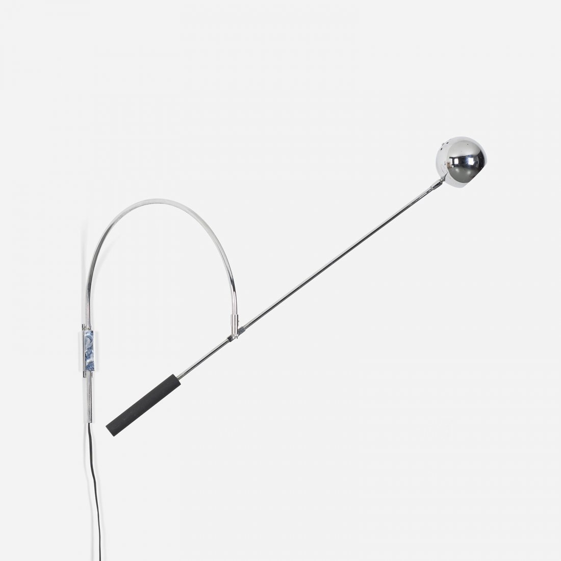 Robert Sonneman Orbiter wall lamp: Robert Sonneman Orbiter wall lamp Sonneman USA, 1967 chrome-plated steel, enameled steel 33.5 w x 17 d x 15 h inches