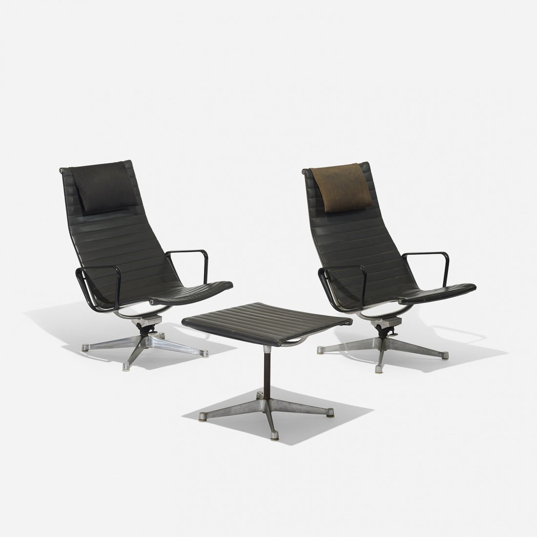 Charles and Ray Eames Aluminum Group chair and ottoman (1 of 3)