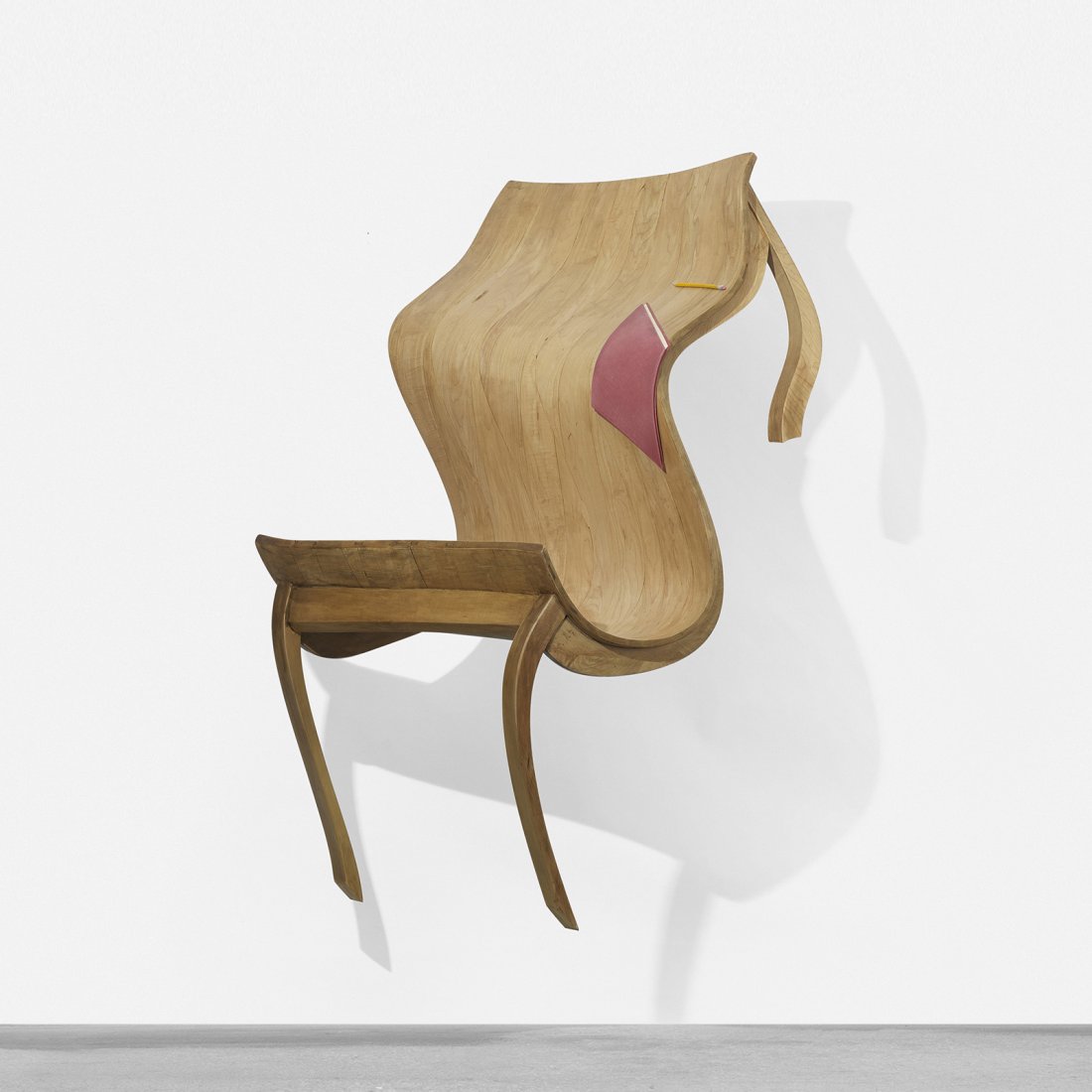 Robert Lazzarini Table, Notebook and Pencil: Robert Lazzarini Table, Notebook and Pencil USA, 2003 birch, linen, lacquered wood, aluminum, rubber 54 h x 39 w inches Numbered to each mount '2/6'. This work is number 2 from the edition of 6. "Lazz