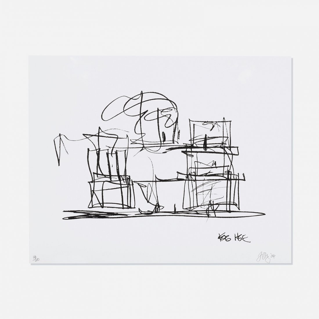 Frank Gehry Study for New Frank Gehry House: Frank Gehry Study for New Frank Gehry House Canada/USA, 2004 lithograph on paper 11 h x 14 w inches Signed, dated and numbered to lower edge '14/200 FOG '04'. This work is number 14 from the edition o