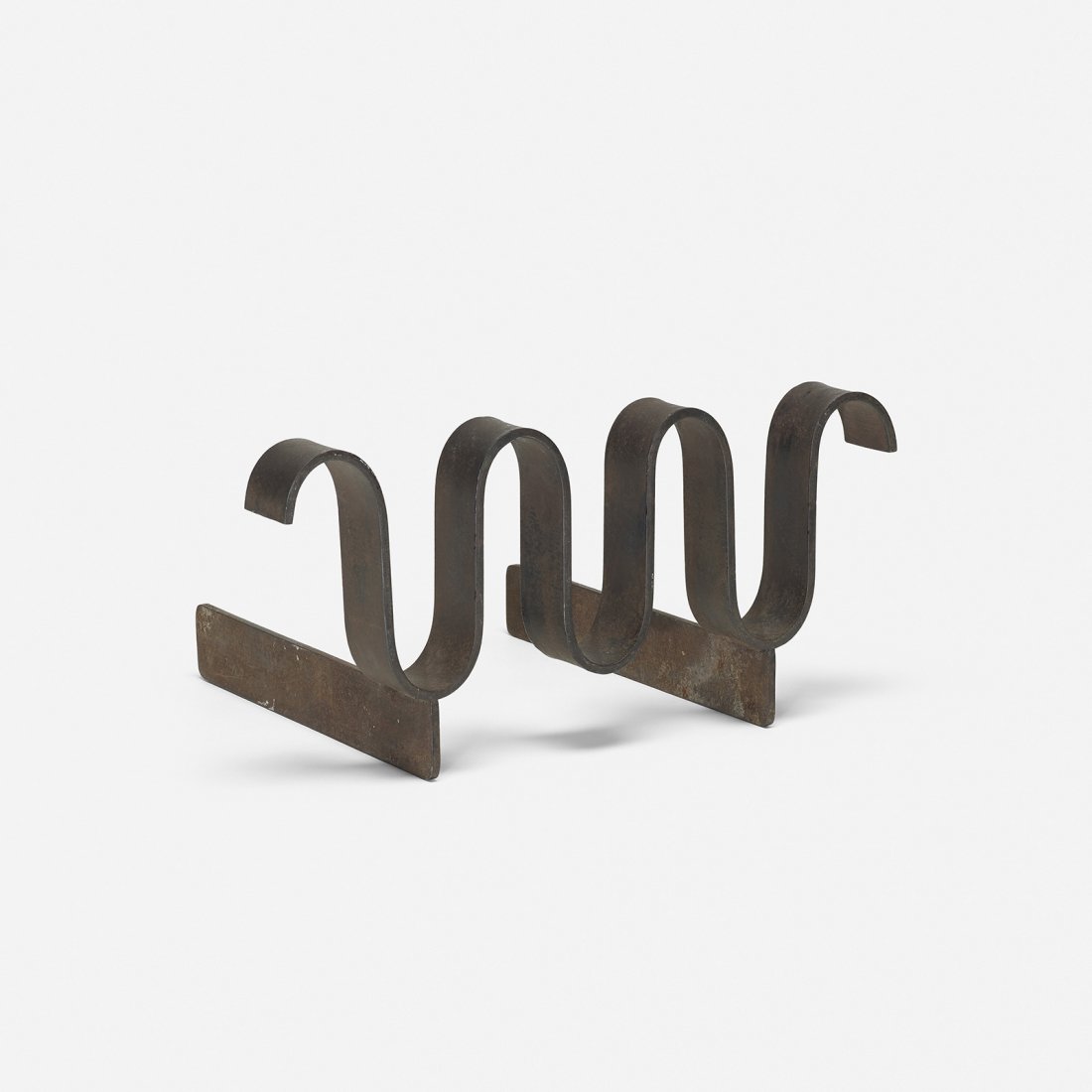 Jean Royere Ondulation chenet: Jean Royere Ondulation chenet France, c. 1950 iron 16.5 w x 12.5 d x 8 h inches Literature: Jean Royere, Martin-Vivier, pg. 275 illustrates drawing Jean Royere, Galerie Jacques Lacoste and Galerie Pat