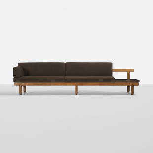 Bendt Winge modular sofa: Bendt Winge modular sofa Norway, 1957 pine, upholstery, laminate, rosewood 108 w x 28 d x 28 h inches This one-of-a-kind sofa was designed by Winge for use in his architecture and design studio. Prove