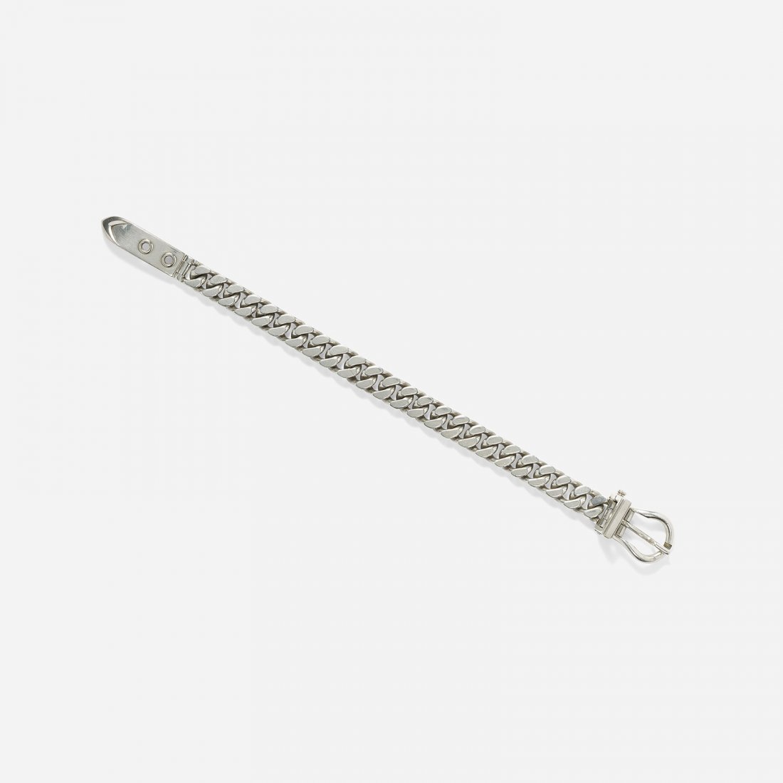 Hermes a silver Boucle Sellier bracelet (1 of 2)
