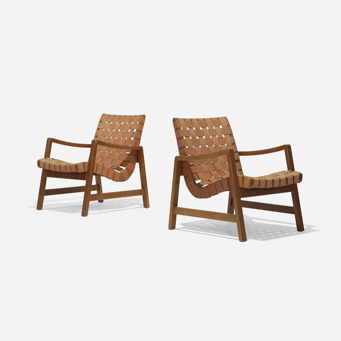 Jens Risom lounge chairs model 652 W, pair (1 of 4)