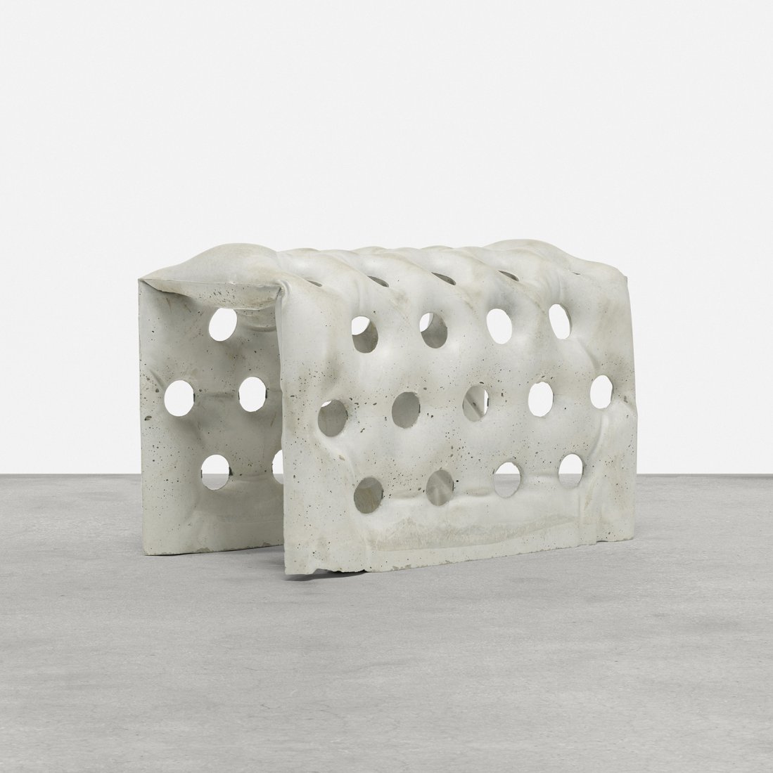 Tejo Remy and Rene Veenhuizen prototype Concrete Bench: Tejo Remy and Rene Veenhuizen prototype Concrete Bench The Netherlands, 2012 poured concrete 31.5 w x 18.8 d x 21.75 h inches This work is a prototype for the 't Stekje: Concrete Furniture project. Th