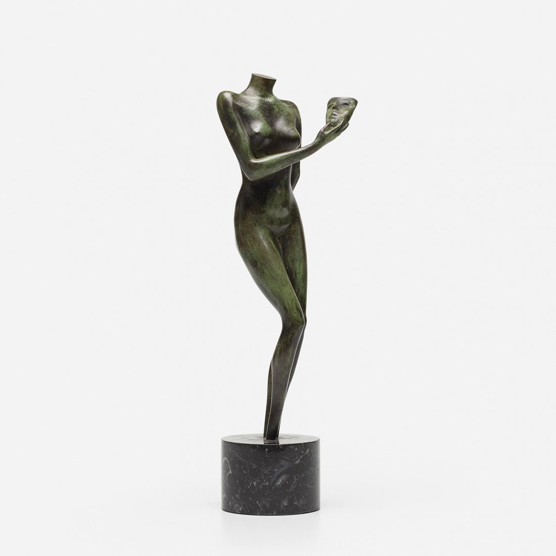 Man Ray Narcissus: Man Ray Narcissus USA, 1971 bronze, marble 17.25 h x 5.5 w inches Impressed signature and number to lower leg 'Man Ray 93/350 Artcurial'. This work is 93 from the edition of 350 published by Artcurial