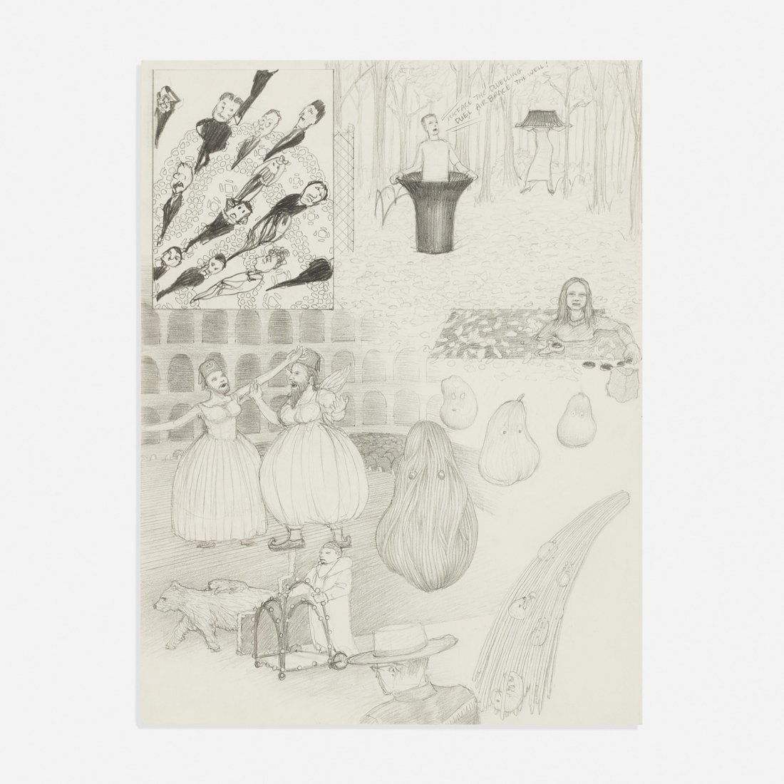 Jim Shaw Dream Drawing: Jim Shaw Dream Drawing USA, 1997 graphite on paper 12 h x 9 w inches Signed, dated and inscribed to verso 'Jim Shaw 97'. Provenance: Private collection