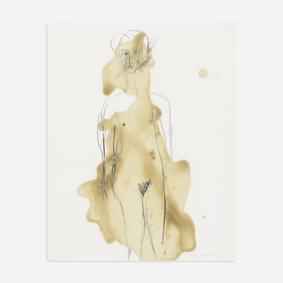 Jannis Kounellis Untitled: Jannis Kounellis Untitled Greece, 1978 beeswax and pencil on paper 16 h x 13.75 w inches Signed to lower right 'Kounellis'. Provenance: Anthony D'Offay, London | Sotheby's, London, 10 December 1999, L