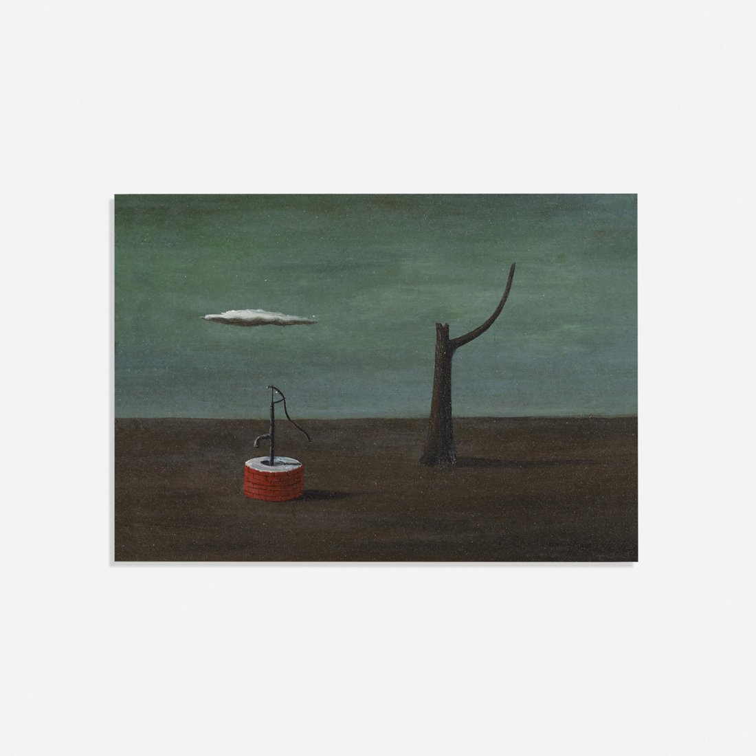Gertrude Abercrombie Wishing Well: Gertrude Abercrombie Wishing Well USA, 1947 oil on panel 5.25 h x 7 w inches Signed and dated to lower right 'Abercrombie 47'. Provenance: Sotheby's, Chicago, 12 June 2001, Lot 1006 | Leslie Hindman A