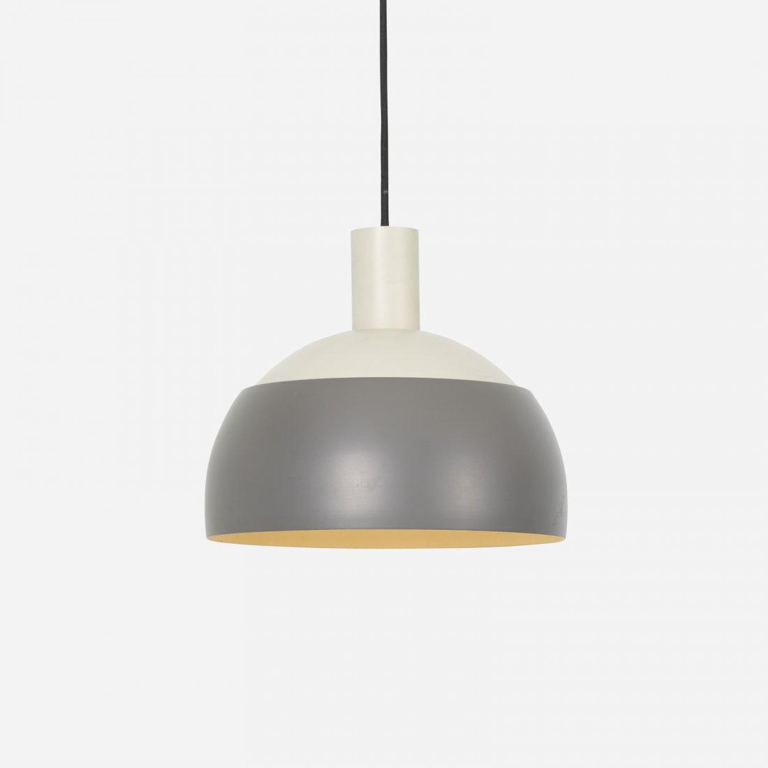 Finn Juhl, hanging lamp: Finn Juhl hanging lamp LyfaDenmark, 1963enameled steel, enameled aluminum9 h x 10 dia in (23 x 25 cm) Signed with decal manufacturer's label to interior: [Lyfa Max 100w].