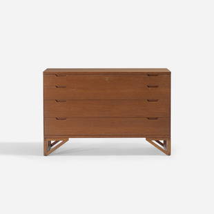 Svend Langkilde, cabinet: Svend Langkilde cabinet Holger Christiansen Denmark, c. 1960 teak 26.25 h x 39.5 w x 18.5 d in (67 x 100 x 47 cm) Cabinet features four drawers. Signed with applied metal manufacturer's label