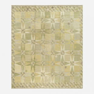 Barbro Nilsson, Stjarnflossan pile carpet: Barbro Nilsson Stjarnflossan pile carpet Marta Maas-Fjetterstrom ABSweden, 1957hand-knotted wool117 w x 137 l in (297 x 348 cm) Woven signature to edge: [AB MMF BN].
