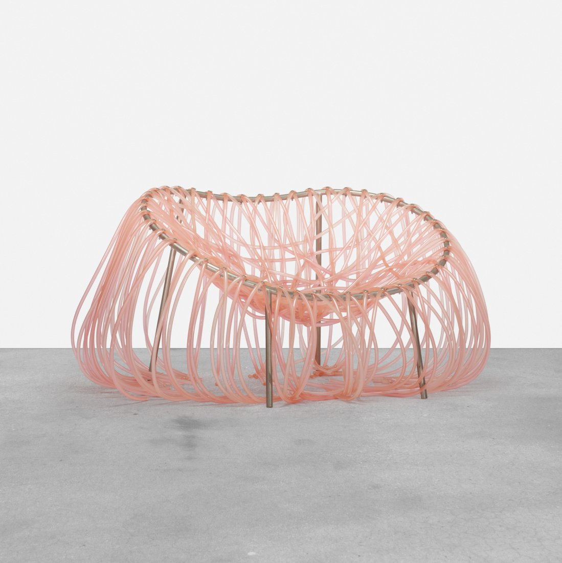 Fernando and Humberto Campana, Anemone chair: Fernando and Humberto Campana Anemone chair EdraBrazil / Italy, 2000plastic tubing, powder-coated steel, aluminum47 w x 36 d x 25.5 h in (119 x 91 x 65 cm) Literature: