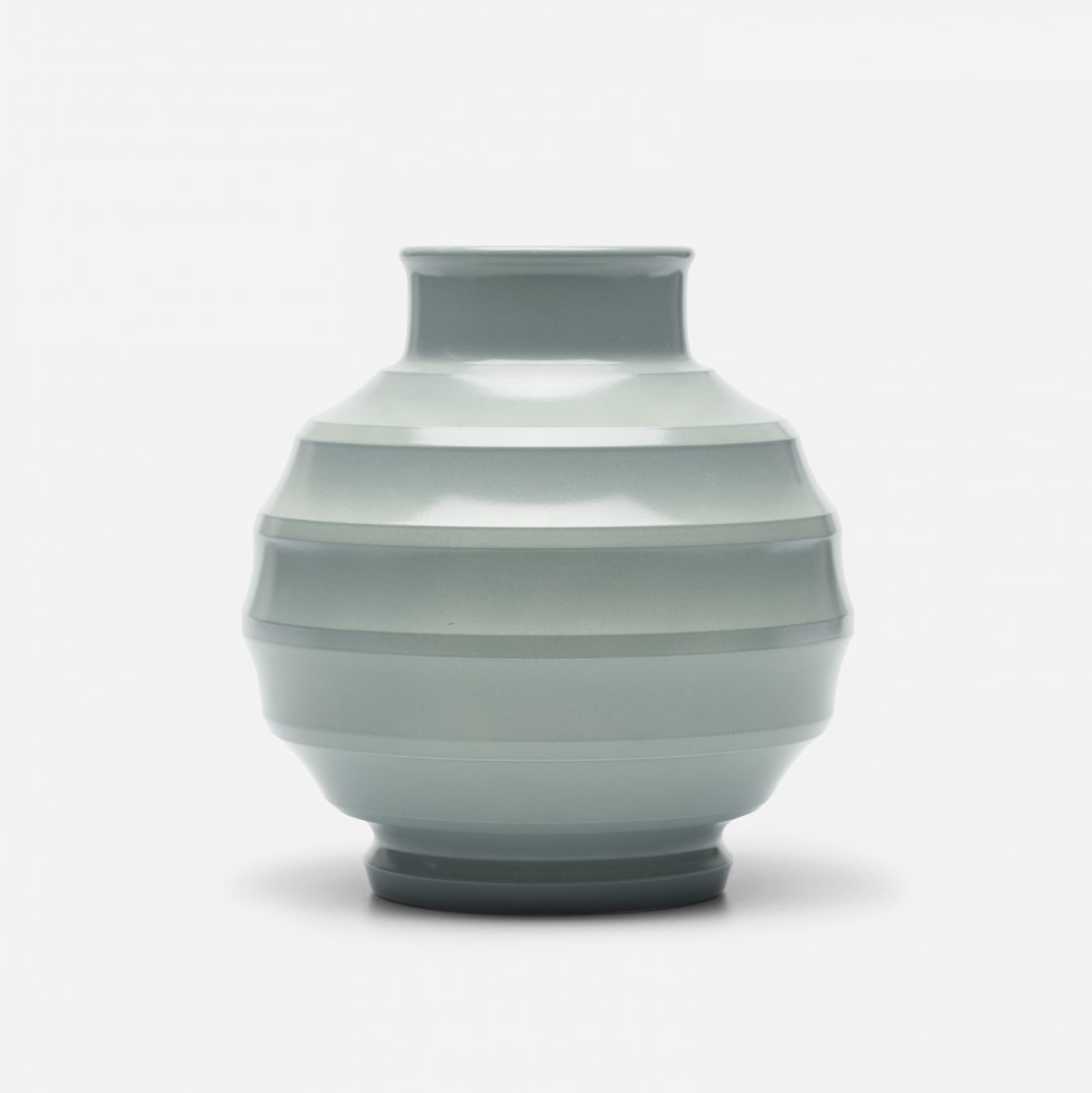 Keith Murray, vase: Keith Murray vase WedgewoodNew Zealand / United Kingdom, c. 1930glazed stoneware8.5 dia x 9 h in (22 x 23 cm) Signed with impressed manufacturer's mark to underside: [Keith Murray Wedgewo