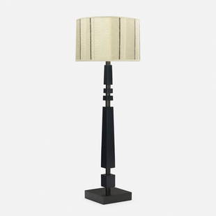 William (Billy) Haines, floor lamp: William (Billy) Haines floor lamp USA, c. 1950lacquered wood, silk, parchment26.25 dia x 73.75 h in (67 x 187 cm)