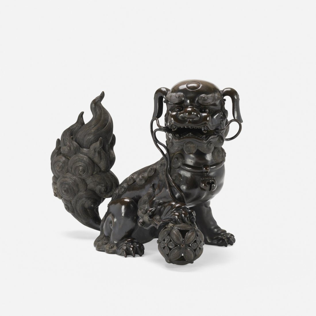 Chinese, Foo Dog incense burner: Chinese Foo Dog incense burner c. 1940bronze28 w x 17.5 d x 22.5 h in (71 x 44 x 57 cm) Provenance: Morton D. May, Ladue, MO | David B. Lichtenstein | Thence by descent