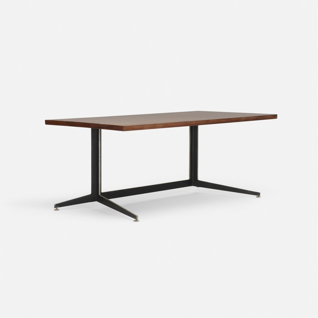 Ward Bennett, desk: Ward Bennett desk Lehigh Furniture Inc.USA, c. 1955laminate over wood, enameled aluminum72 w x 36 d x 28.5 h in (183 x 91 x 72 cm)