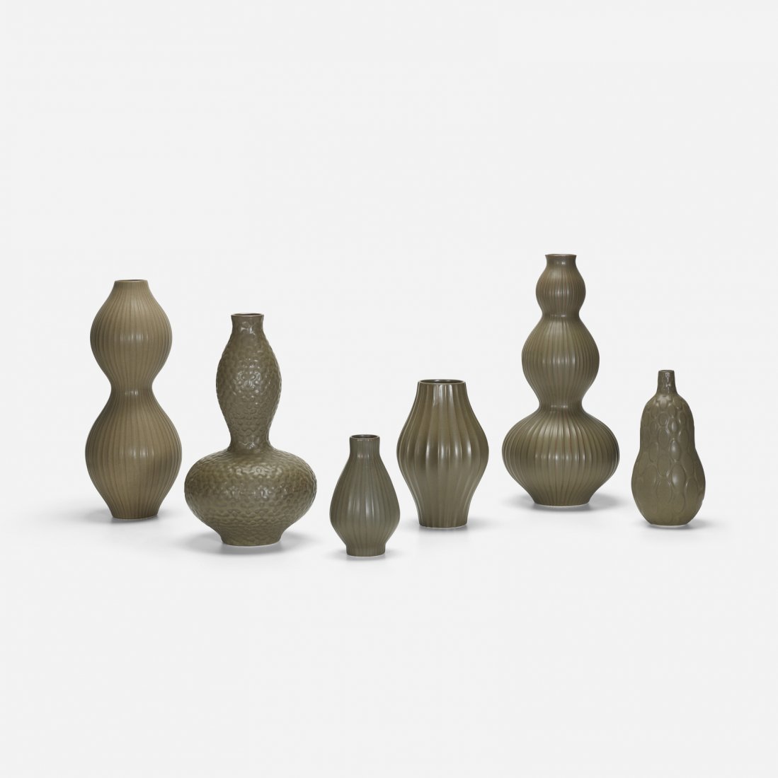 Jonathan Adler, collecton of six Pot Au Porter vases