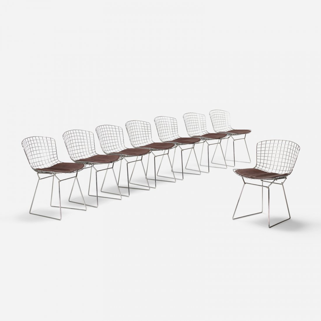 Harry Bertoia, dining chairs, set of eight (1 of 3)