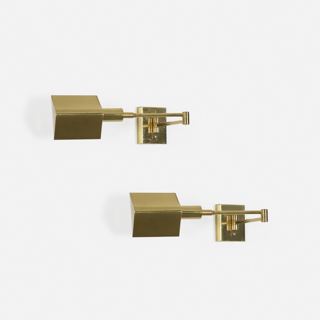 Koch & Lowy, wall-mounted swing arm lamps, pair (1 of 1)