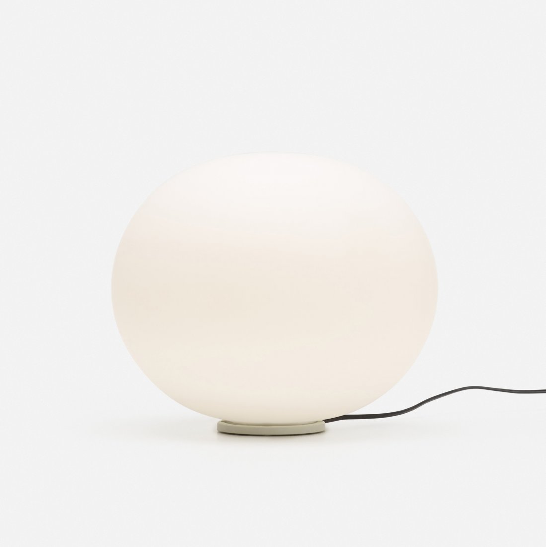 Jasper Morrison, Glo-Ball table lamp: Jasper Morrison Glo-Ball table lamp FlosUnited Kingdom / Italy, 1998frosted glass13 dia x 11 h in (33 x 28 cm) Signed with decal manufacturer's label to socket: [Flos Glo-Ball Basic 1 Mad