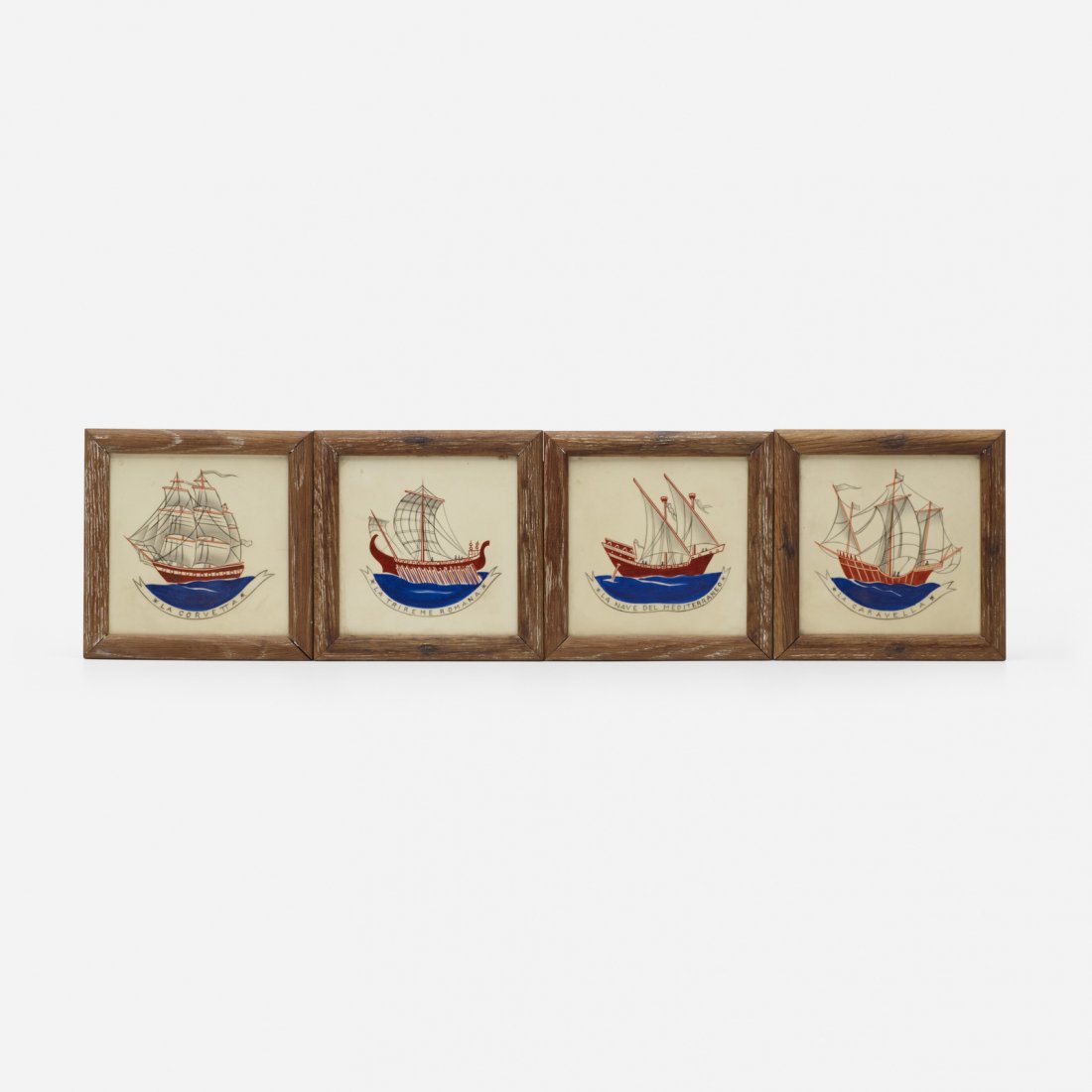 Gio Ponti, attribution, tiles, set of four (1 of 2)