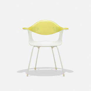 Ross Lovegrove, Bluebelle chair: Ross Lovegrove Bluebelle chair DriadeUnited Kingdom / Italy, 1997molded plastic, enameled steel, rubber27 w x 21.5 d x 31 h in (69 x 55 x 79 cm) Signed with molded manufacturer's mark to un
