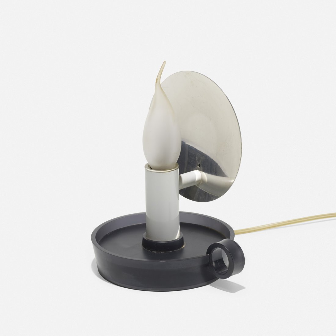 Marcel Wanders, B.L.O. table lamp: Marcel Wanders B.L.O. table lamp FlosThe Netherlands / Italy, 2001molded plastic, aluminum6.25 w x 5 d x 8 h in (16 x 13 x 20 cm) Lamp can be switched on and off by blowing. Signed with mol