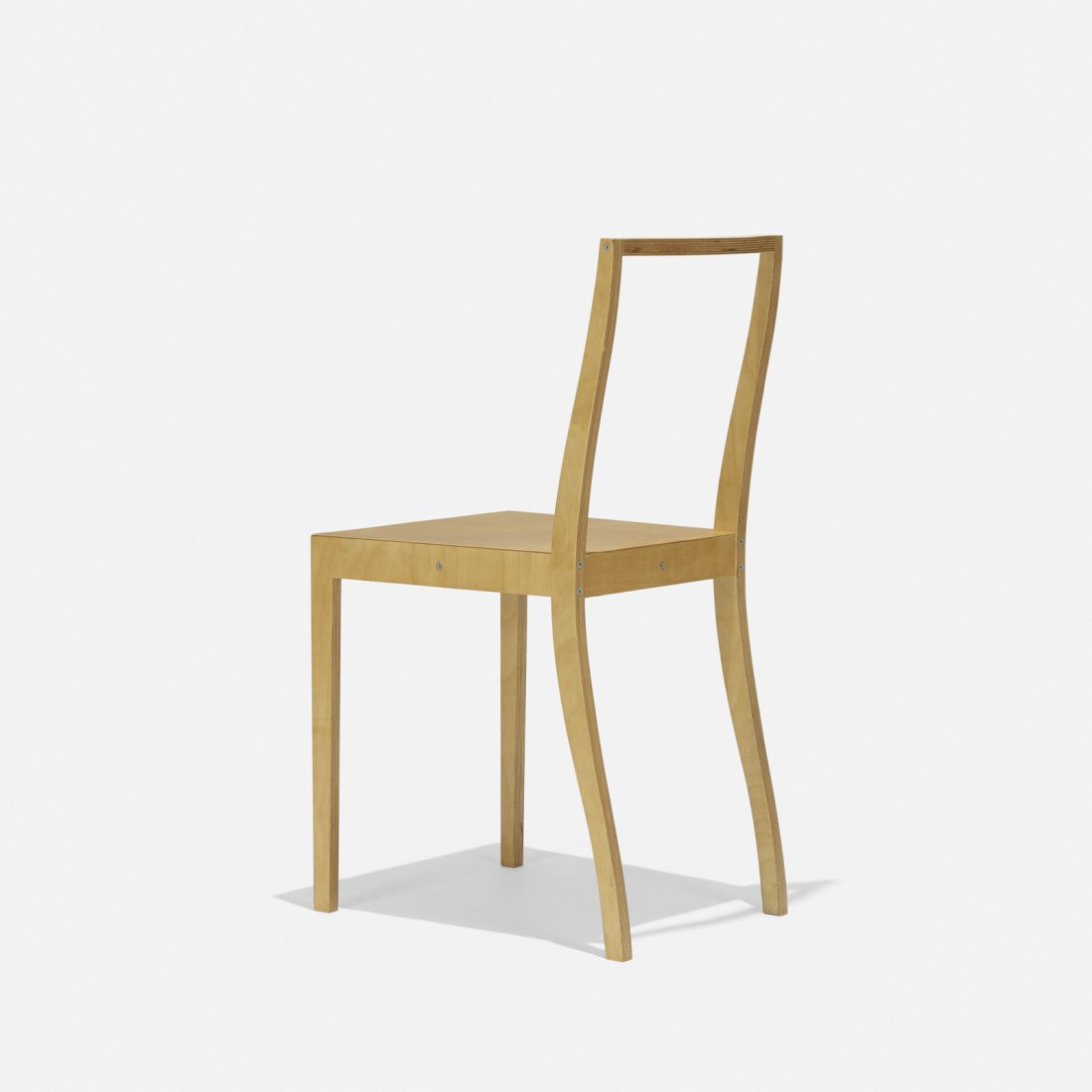 Jasper Morrison, Ply chair: Jasper Morrison Ply chair VitraUnited Kingdom / Germany, 1988 / 1996birch plywood15.5 w x 18.5 d x 33 h in (39 x 47 x 84 cm) Signed with decal manufacturer's label to underside: [Vitra 3 Pl