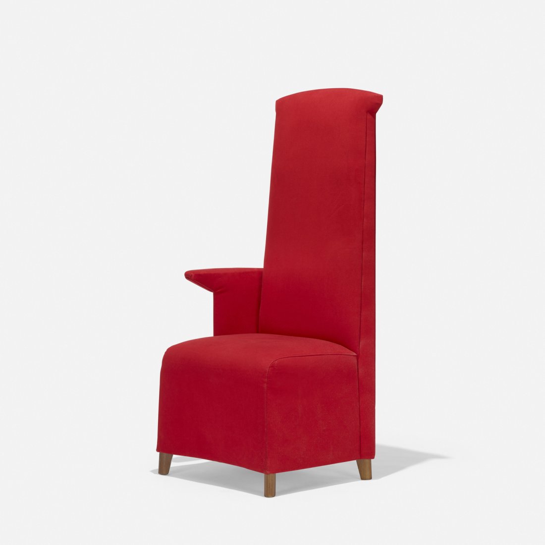 Lievore Altherr Molina, Manolete chair: Lievore Altherr Molina Manolete chair Perobell Spain, 1988 upholstery, stained beech 22 w x 20 d x 50 h in (56 x 51 x 127 cm) Provenance: Thessaloniki Design Museum, Greece