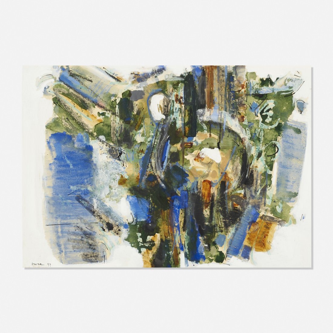 John Harrison Levee, Gouache Number XVII: John Harrison Levee Gouache Number XVII 1957gouache and ink on paper16.25 h x 23 w in (41 x 58 cm) Signed and dated to lower edge 'Levee 57'. Provenance: Andre Emmerich Ga