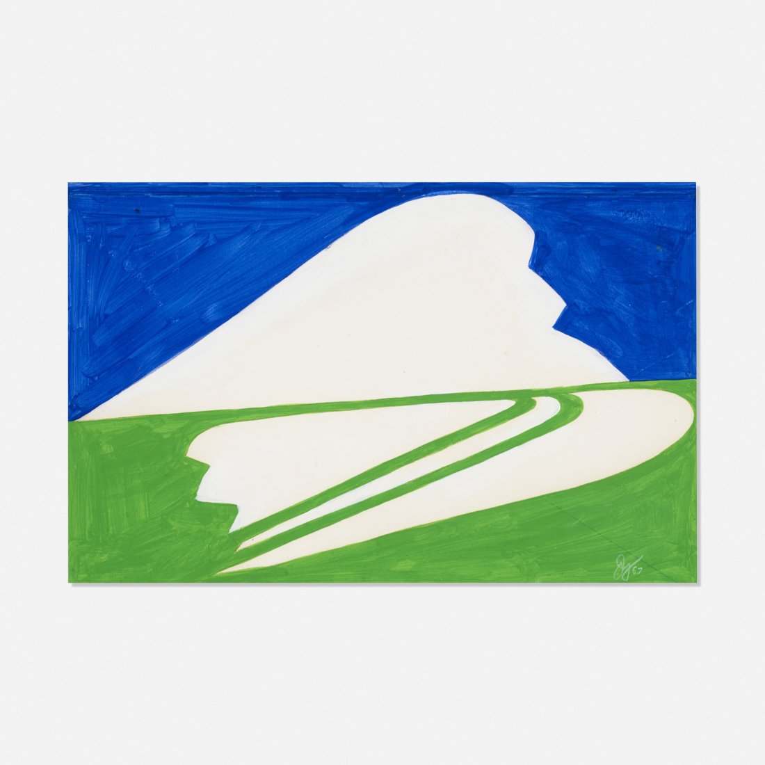 Jack Youngerman, Untitled Study No. 20: Jack Youngerman Untitled Study No. 20 1967gouache on paper7.5 h x 12 w in (19 x 30 cm) Initialed and dated to lower right 'JY 67'. Provenance: The Pace Gallery, New York,