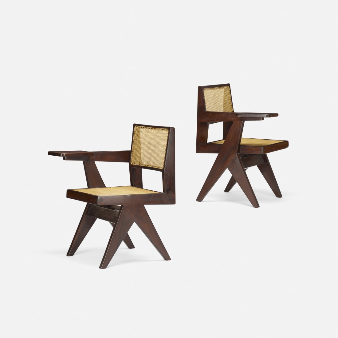 Pierre Jeanneret, pair of writing chairs, Chandigarh (1 of 3)