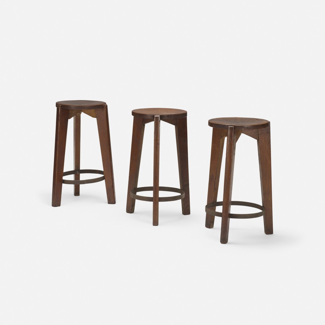 Pierre Jeanneret, 3 stools, Punjab Univ, Chandigarh (1 of 2)