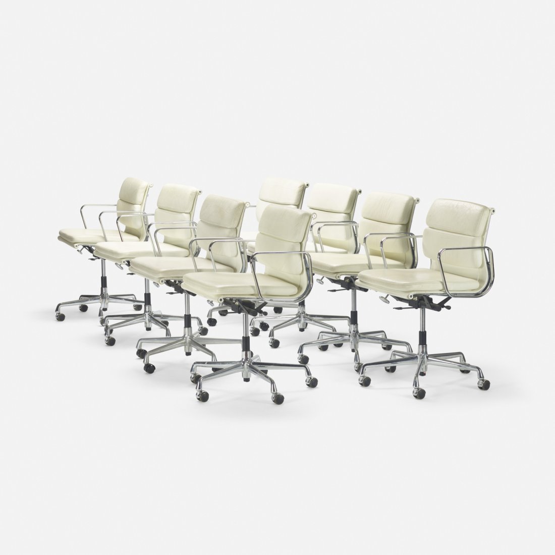 Charles and Ray Eames, Soft Pad chairs, set of eight (1 of 2)