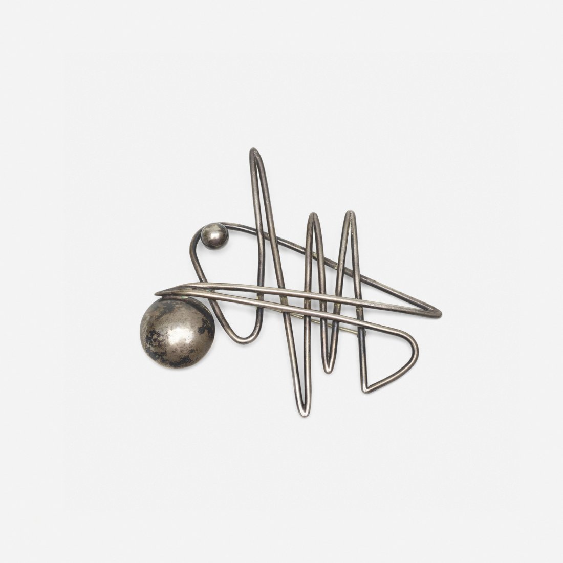 Margaret De Patta, brooch (Production Pin no. 39): Margaret De Patta brooch (Production Pin no. 39) USA, 1946 / 1949-1957sterling silver3.5 w x 3 h in (9 x 8 cm) Impressed signature to reverse: [De Patta Sterling]. Literature: