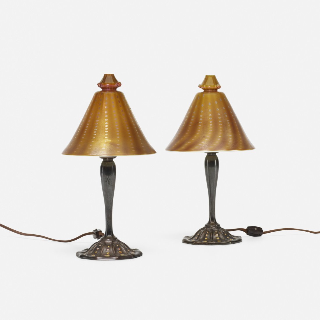 Tiffany Furnaces, desk lamps, pair (1 of 2)