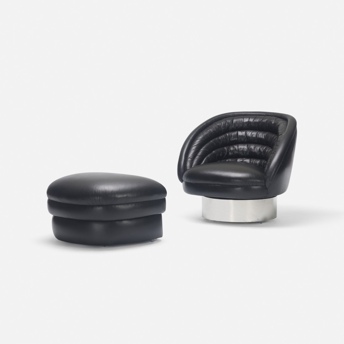 Vladimir Kagan, Crescent lounge chair and ottoman (1 of 3)