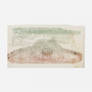 Harry Bertoia, Untitled, study, Standard Oil commission: Harry Bertoia Untitled (study for the Standard Oil commission) USA, c. 1974monotype on rice paper13 h x 24 w in (33 x 61 cm) Provenance: Gift from the artist to Edward Durell Sto