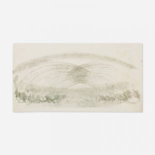 Harry Bertoia, Untitled, study, Standard Oil commission: Harry Bertoia Untitled (study for the Standard Oil commission) USA, c. 1974monotype on rice paper13 h x 24 w in (33 x 61 cm) Provenance: Gift from the artist to Edward Durell Sto