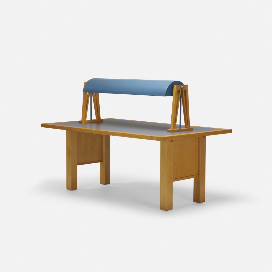 Michael Graves, illuminated table, Denver Cen. Library: Michael Graves illuminated library table from the Denver Central Library USA, 1990maple, laminate72 w x 42 d x 49.5 h in (183 x 107 x 126 cm) Provenance: Denver Central Library,